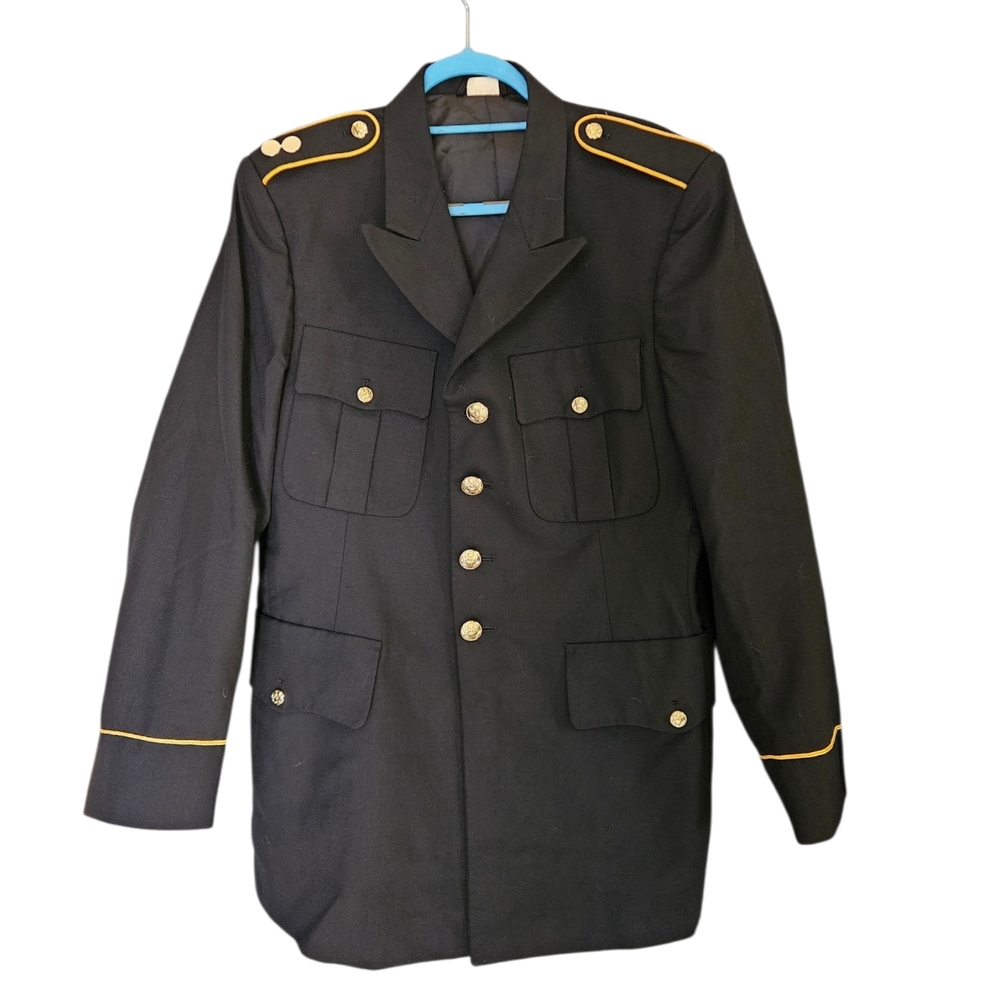 US Army Dress Blue ASU Uniform Coat 41L Military Class A Service Jacket Gold